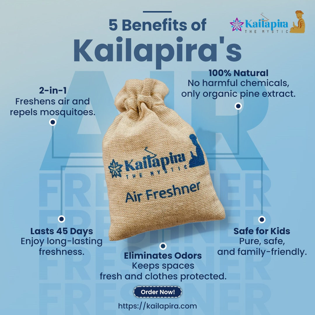 Kailapira Air Freshener – Camphor Potli – Room, Car and Air Freshener & Mosquito Repellent