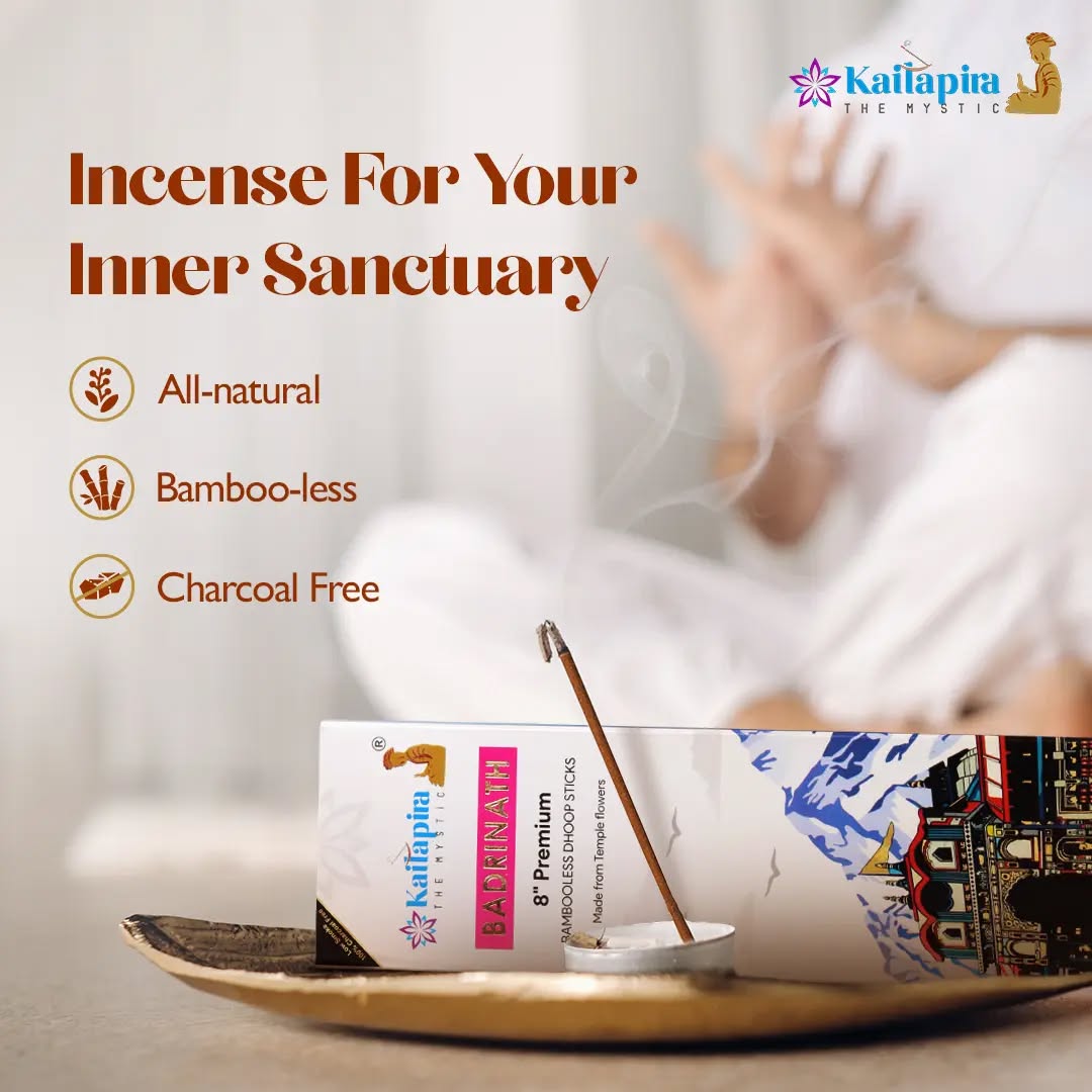 Badrinath 8” Premium Dhoop Batti, incense sticks (pack of 40 sticks)