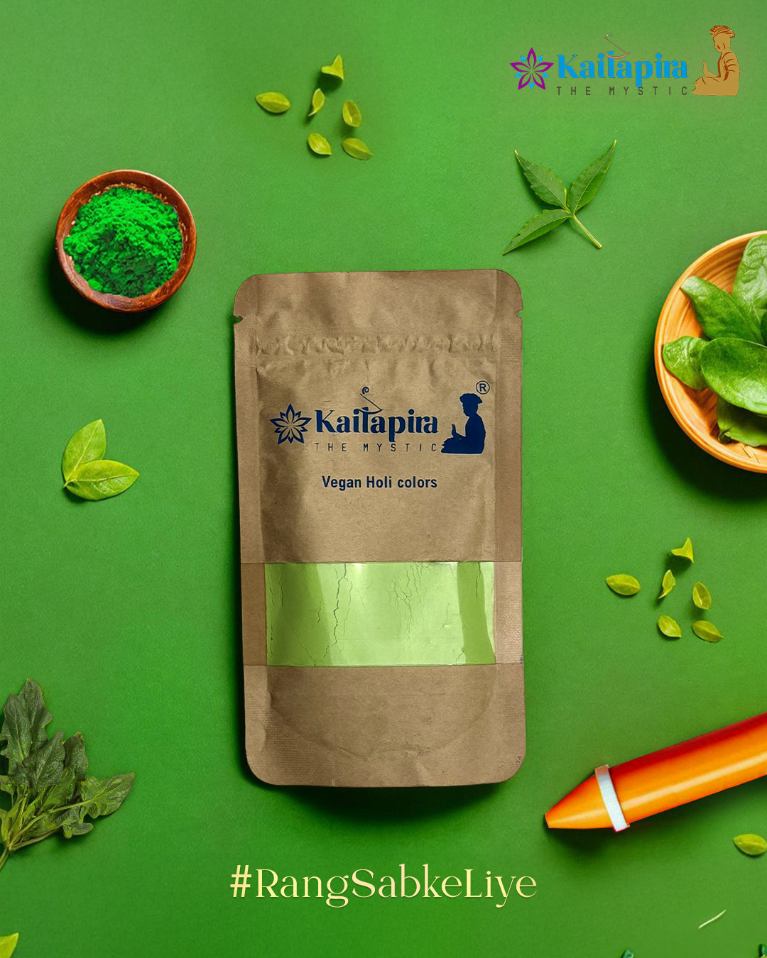 Vegan 100% Organic Holi Gulal (Green)