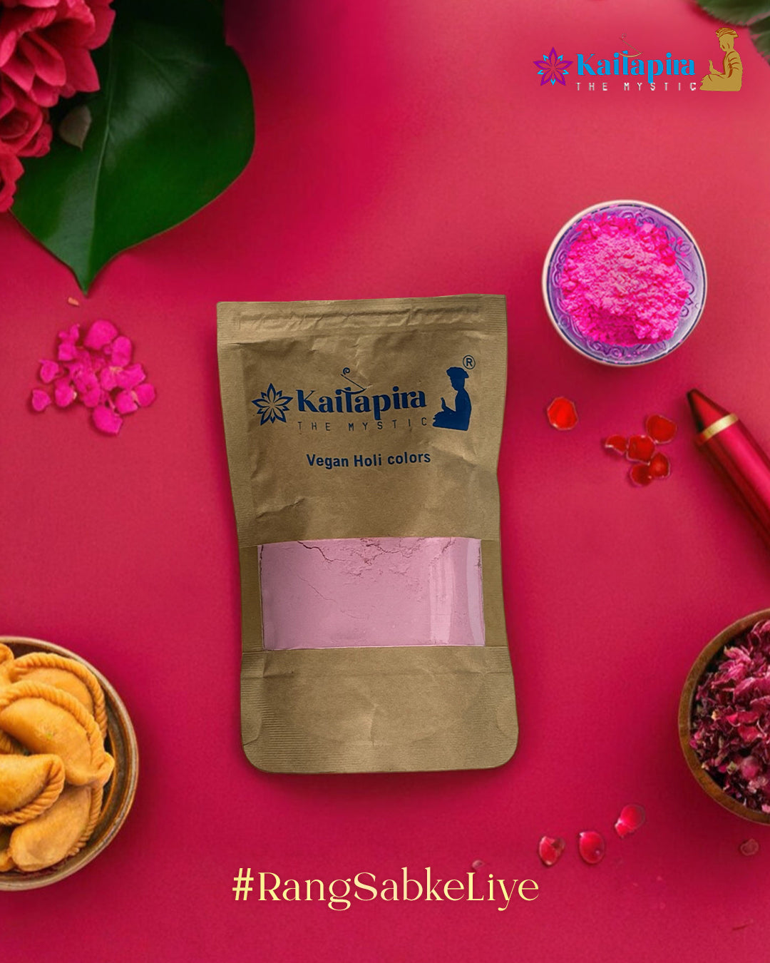 Vegan 100% Organic Holi Gulal (Pink)