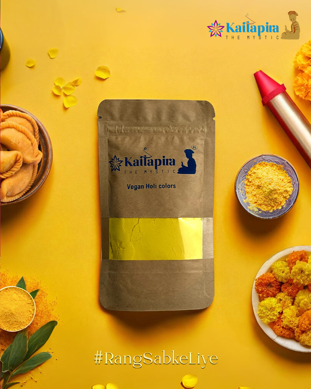 Vegan 100% Organic Holi Gulal (Yellow)