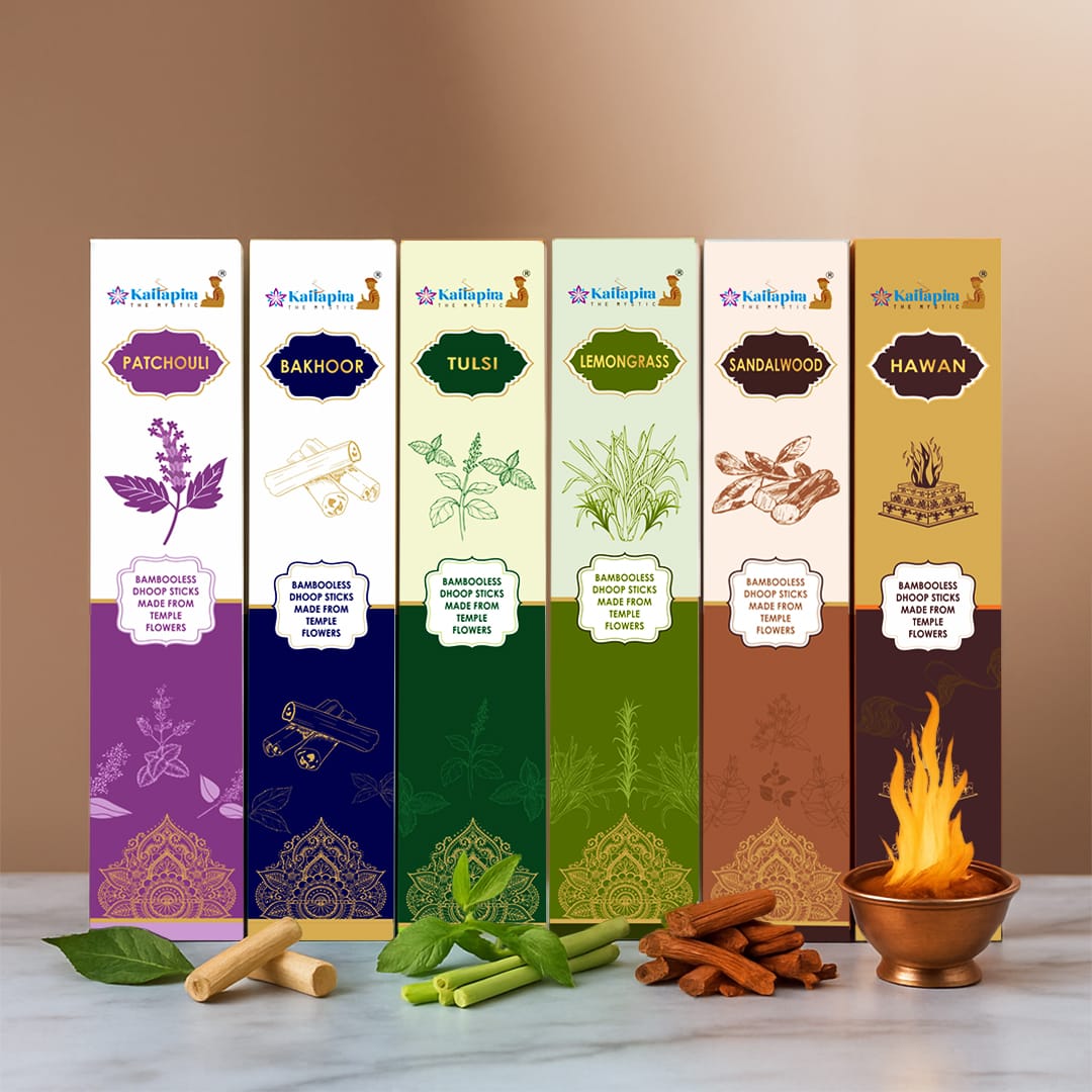 Kailapira Aromatherapy Series Incense Sticks – Pack of 6 – Premium Dhoop Batti, Incense Sticks (Pack of 6*20 Sticks)
