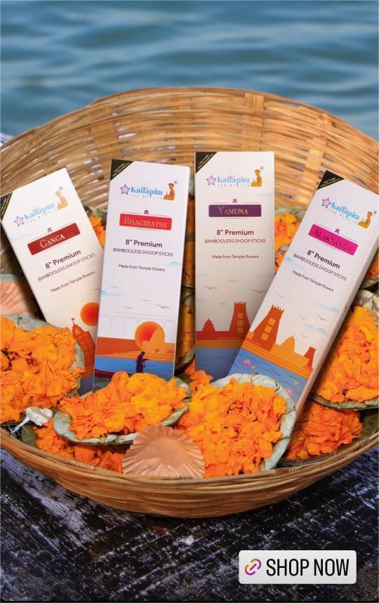 River Series Combo 8″ Premium Dhoop Batti | Incense Sticks (Pack of 4 X 20 Sticks)