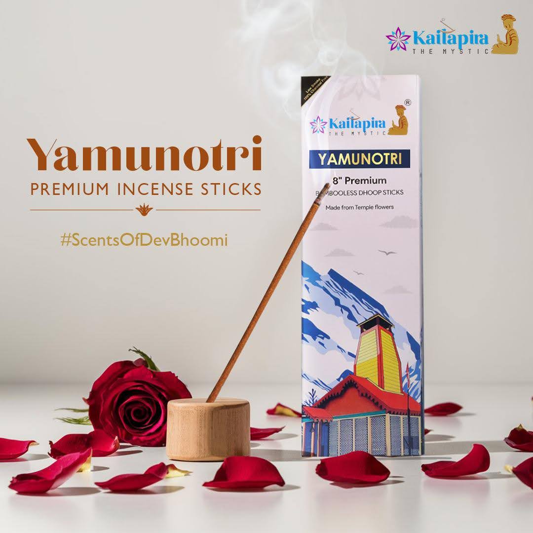 Yamunotri 8″ Premium Dhoop Batti, Incense Sticks (Pack of 40 Sticks)
