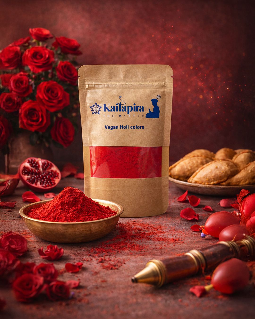 Vegan 100% Organic Holi Gulal (Red )